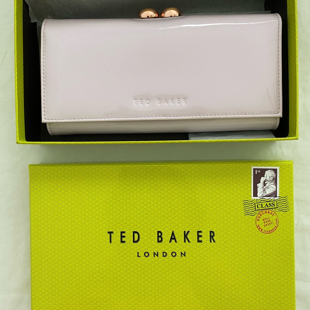 Ted Baker Patent Leather Wallet in Light Pink